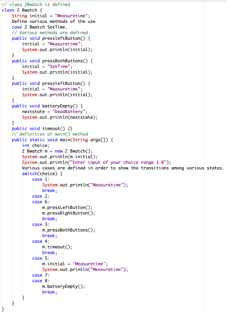 Topic: Testing The following Java code for the state | Chegg.com