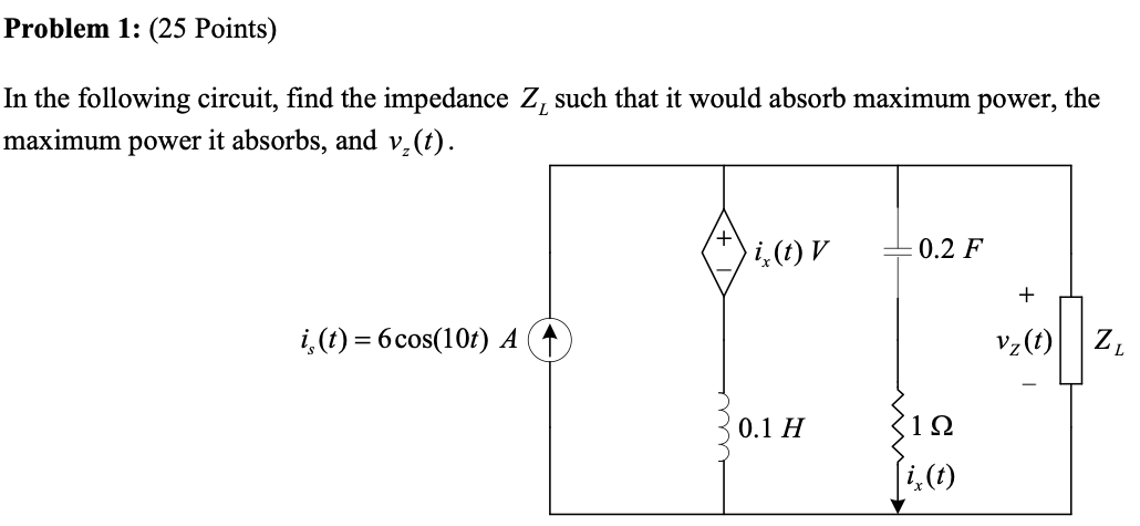 Solved Problem 1: (25 Points) In The Following Circuit, Find | Chegg.com