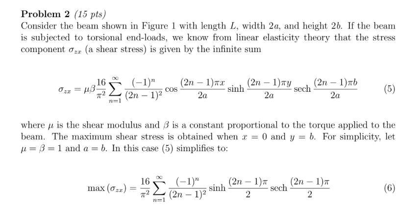 Solved Problem 2 (15 pts) Consider the beam shown in Figure | Chegg.com