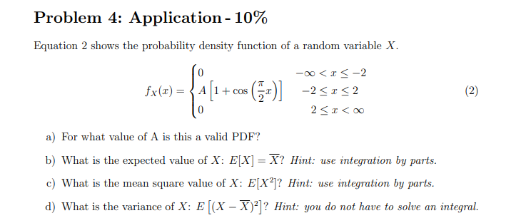 Solved Equation 2 shows the probability density function of | Chegg.com