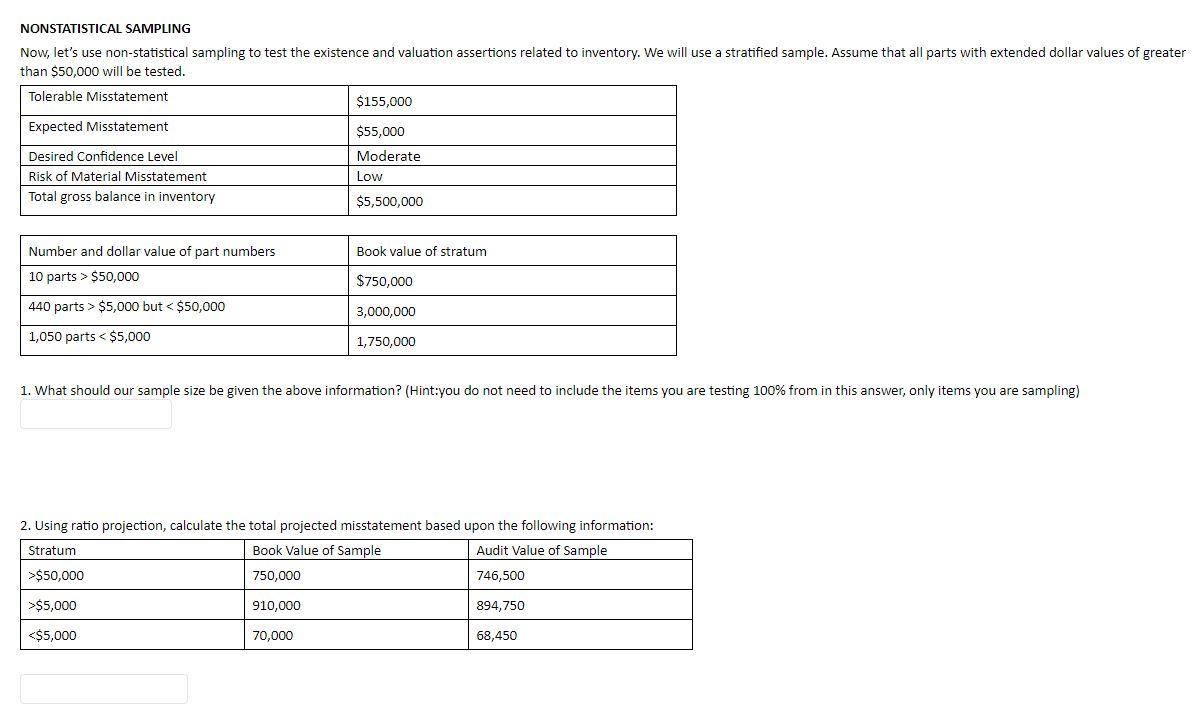 MONETARY UNIT SAMPLING We are going to use MUS for | Chegg.com