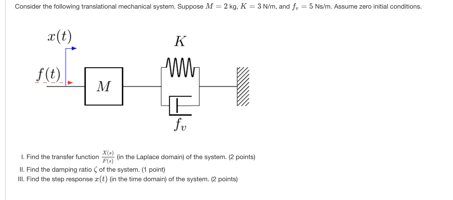 Solved Consider The Following Translational Mechanical | Chegg.com