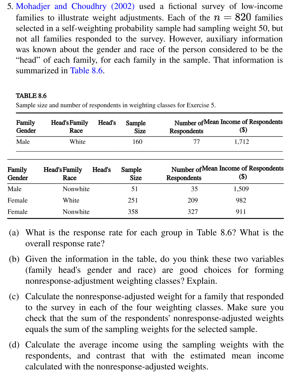 Solved 5 Mohadjer And Choudhry 2002 Used A Fictional Chegg Com