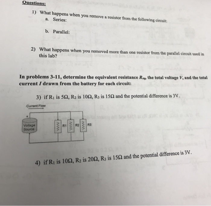 Solved Questions 1) What happens when you remove a resistor