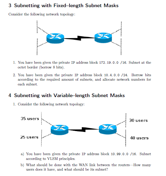 Solved 3 Subnetting with Fixed-length Subnet Masks Consider | Chegg.com