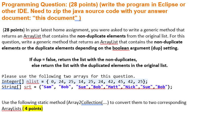 Solved Programming Question: (28 points) (write the program | Chegg.com