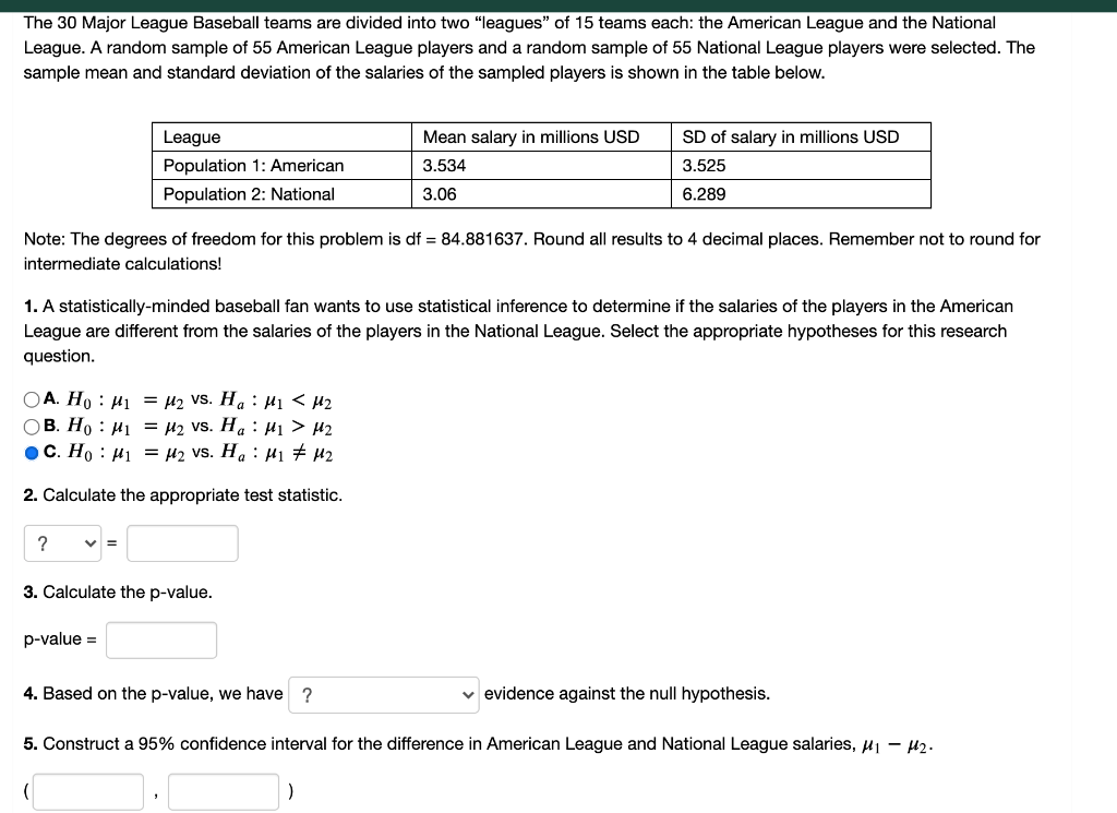 Solved The 30 Major League Baseball teams are divided into | Chegg.com