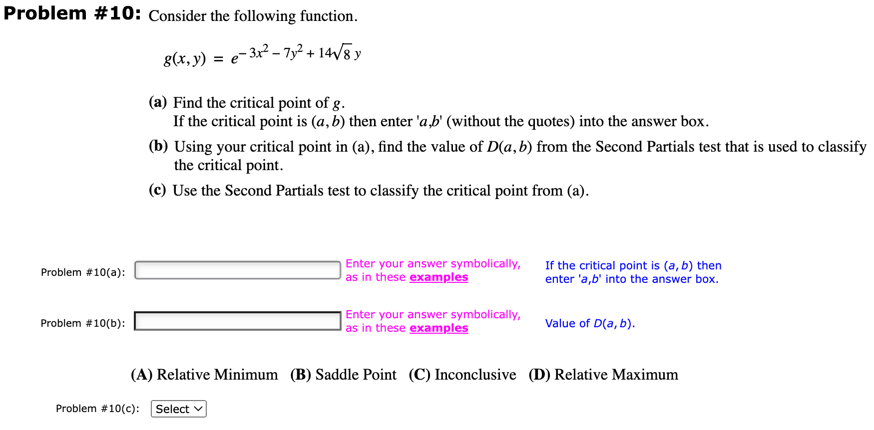 Solved Problem \# 10: Consider the following function. | Chegg.com
