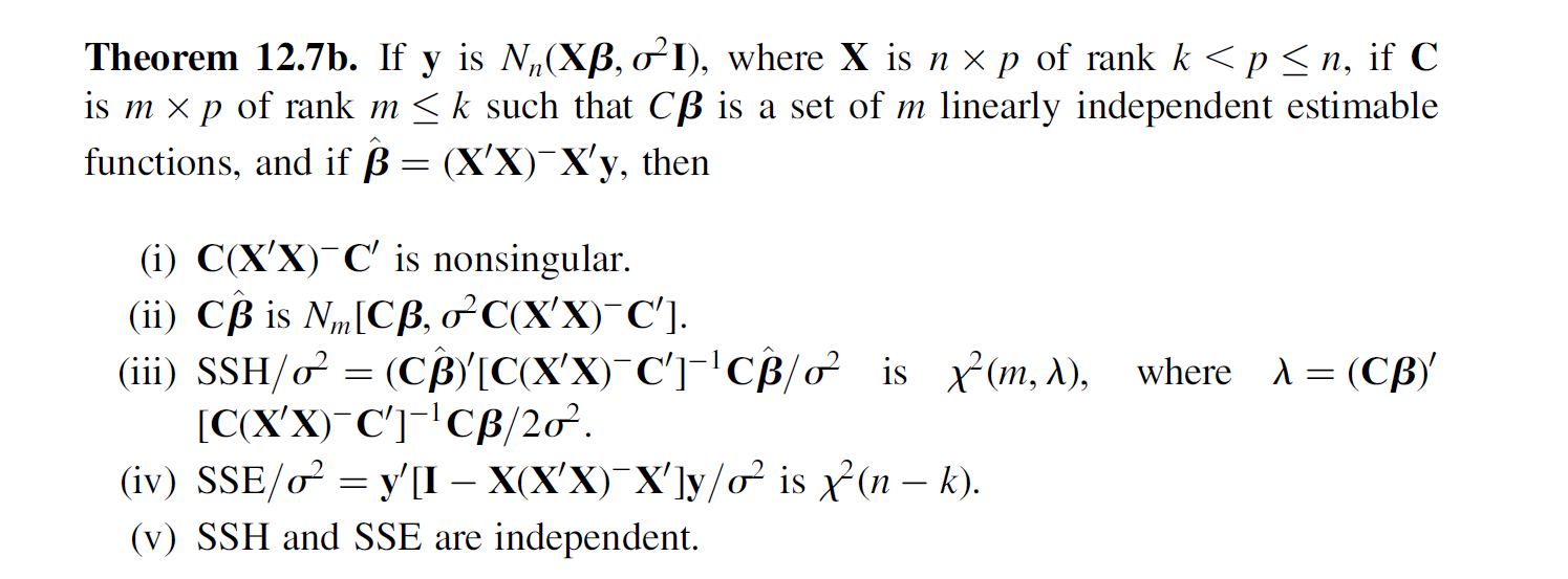 Solved Theorem 12 7b If Y Is N Xb Oʻi Where X Is N X Chegg Com