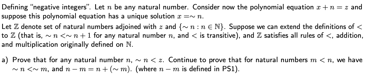 Solved Defining "negative integers". Let n be any natural | Chegg.com