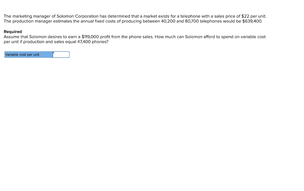 Solved The marketing manager of Solomon Corporation has