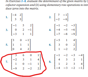 Solved In Exercises 1 8 evaluate the determinant of the Chegg