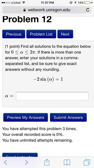 Solved Find all solutions to the equation below for 0 | Chegg.com