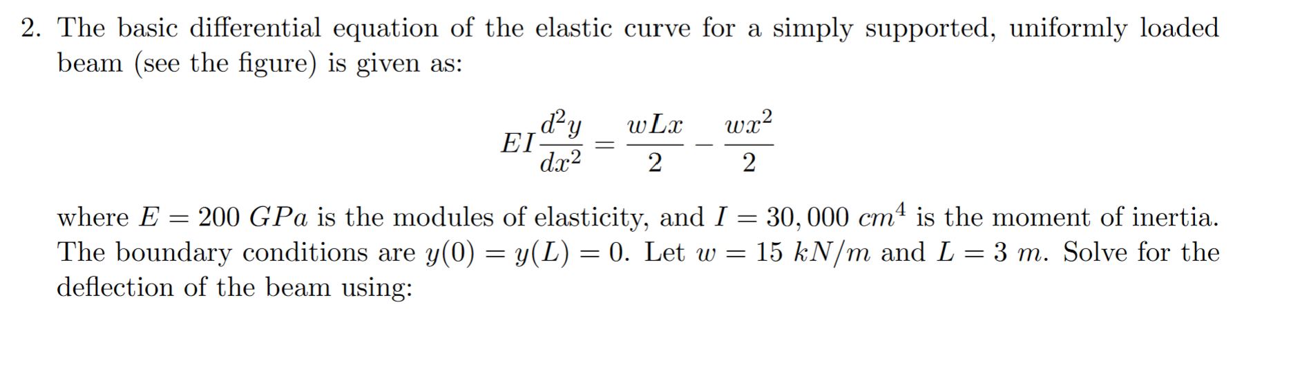 Solved The Basic Differential Equation Of The Elastic Curve 4402