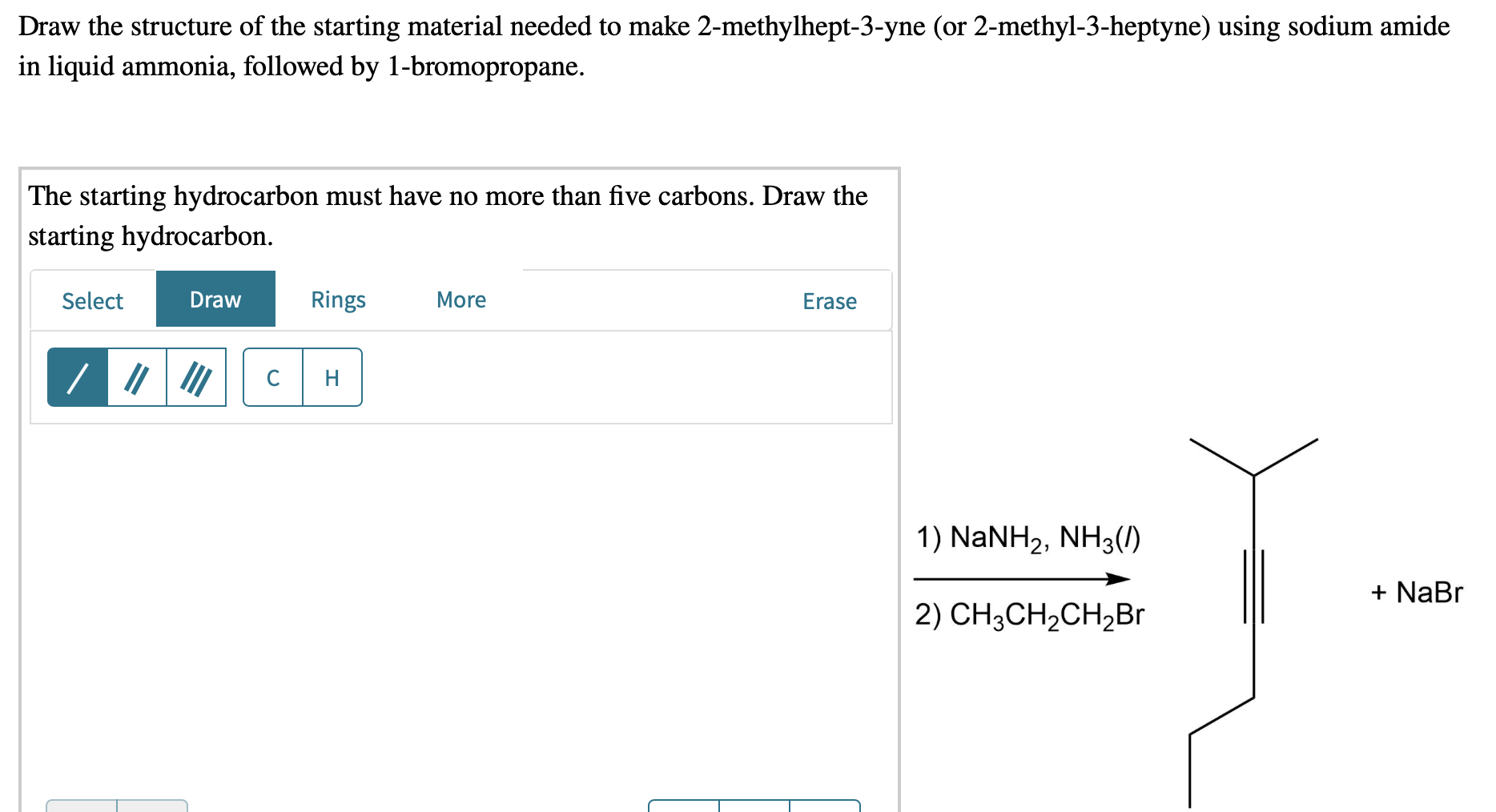 Solved Draw the structure of the starting material needed to