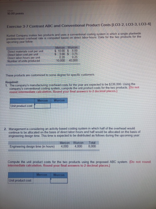 Solved va 10.00 points Exercise 3-7 Contrast ABC and | Chegg.com
