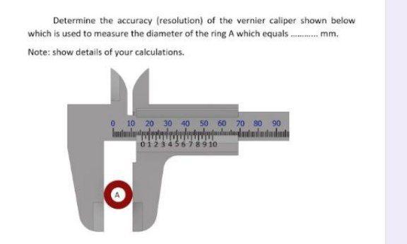 Solved Determine the accuracy (resolution) of the vernier | Chegg.com