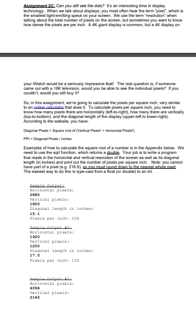 Solved Assignment 2c. Can you still see the dots? It's an | Chegg.com
