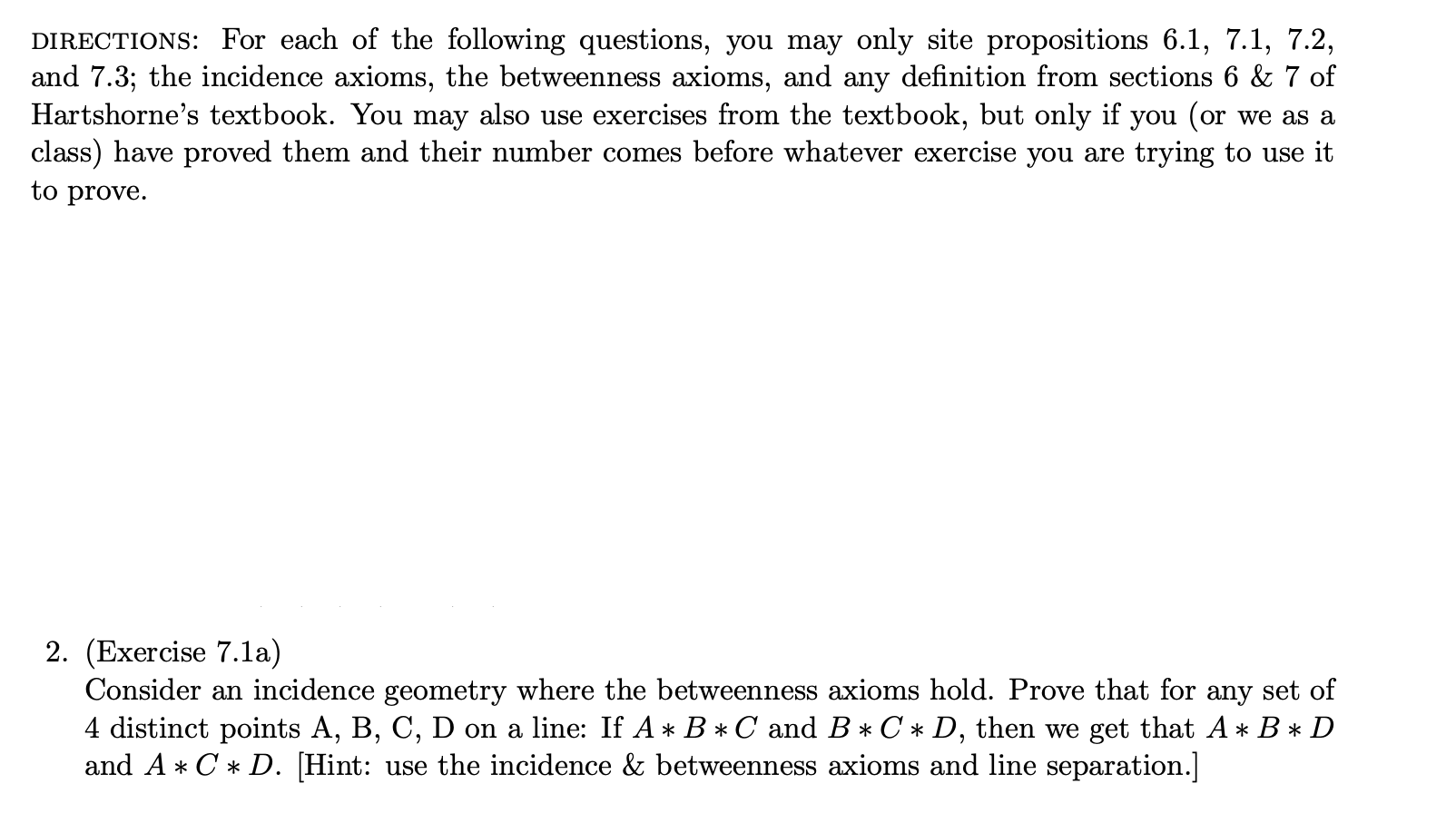 Solved DIRECTIONS: For each of the following questions, you | Chegg.com