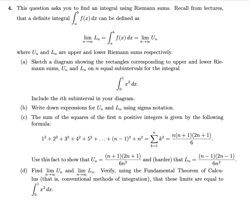 Solved 4. This question asks you to find an integral using | Chegg.com