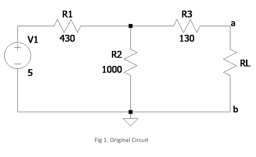 Solved Fig 1: Original Circuit- Calculate the open circuit | Chegg.com