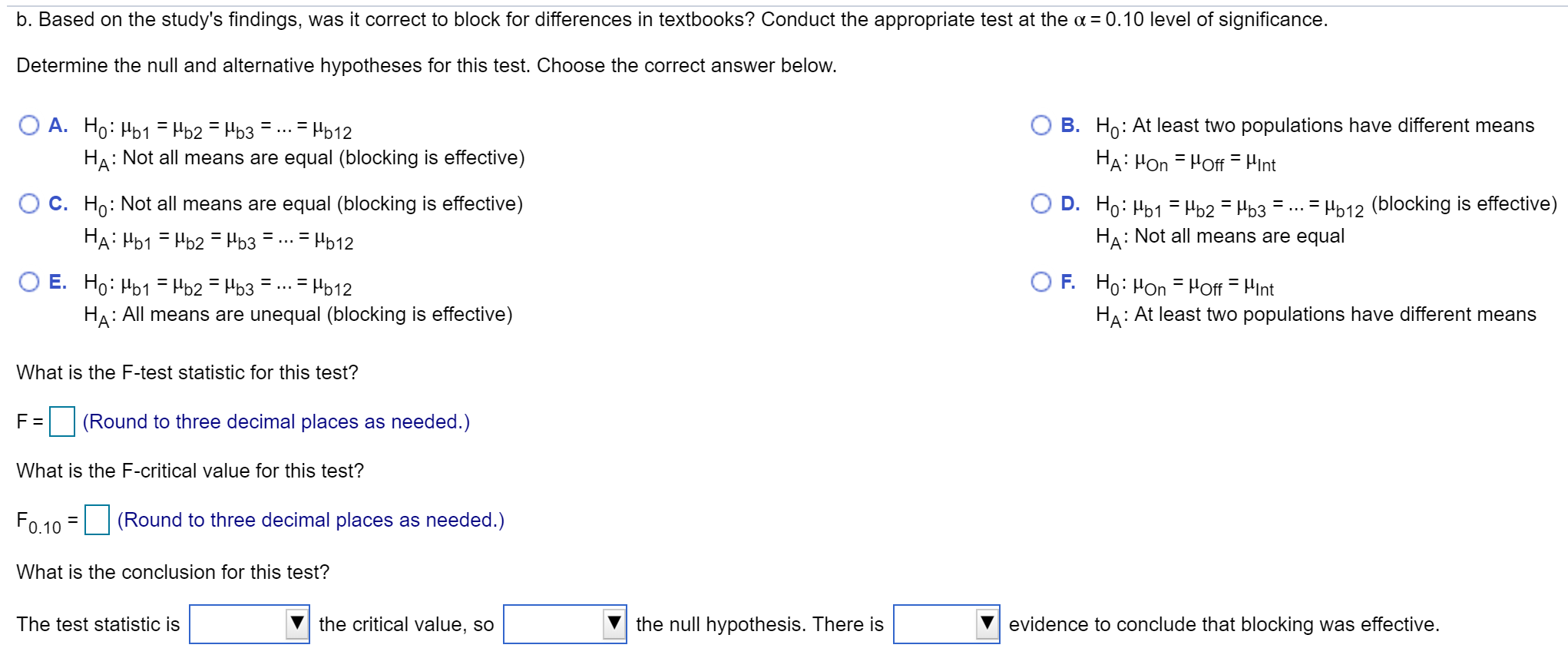 Solved A study was conducted to determine if differences in | Chegg.com
