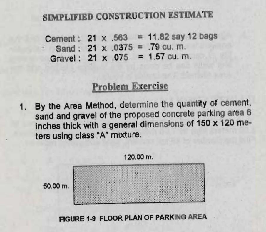 Solved SIMPLIFIED CONSTRUCTION ESTIMATE Cement 21 x .563 =