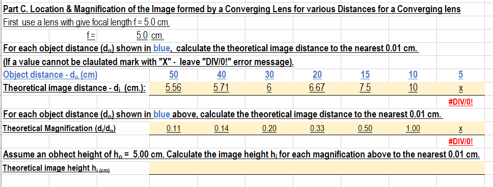 Solved 5.0 cm Part C. Location & Magnification of the Image | Chegg.com