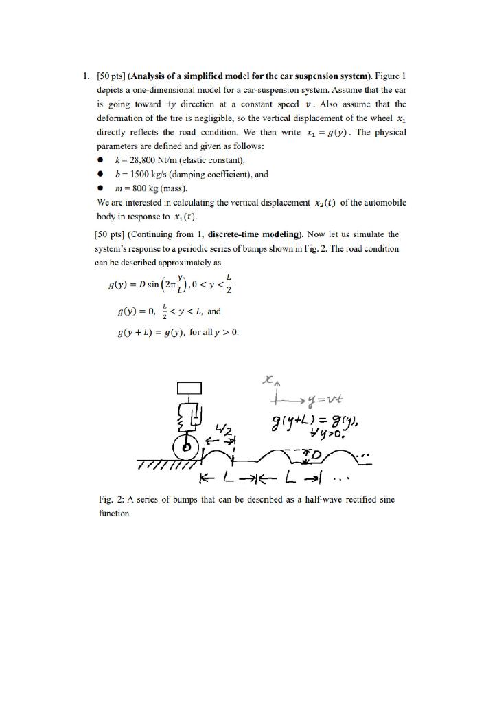 Solved 1. [50 pts] (Analysis of a simplified model for the | Chegg.com