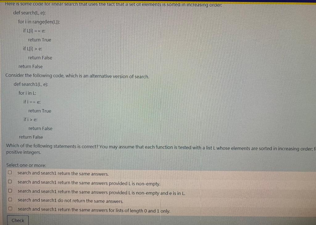 Solved Here is some code for linear search that uses the | Chegg.com