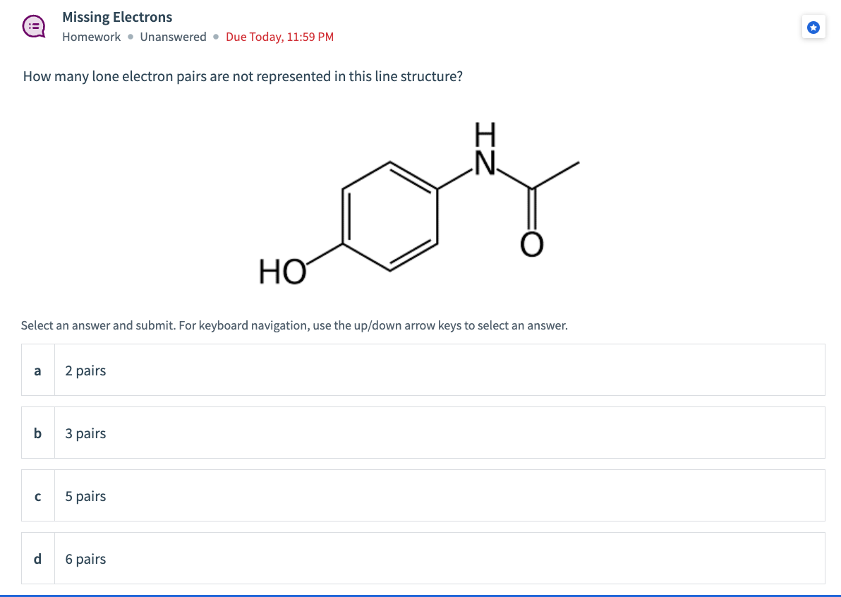 Solved Missing Electrons Homework - Unanswered • Due Today, | Chegg.com
