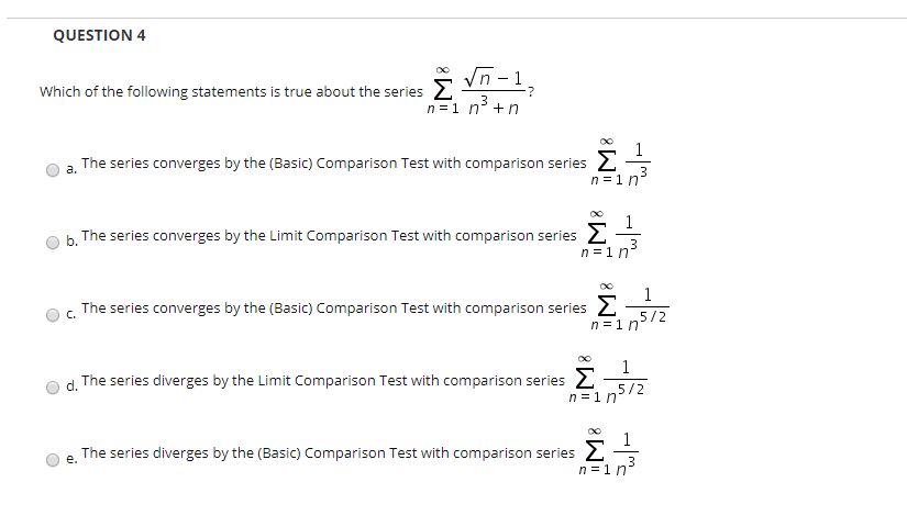 Solved QUESTION 3 For which of the following series does the | Chegg.com