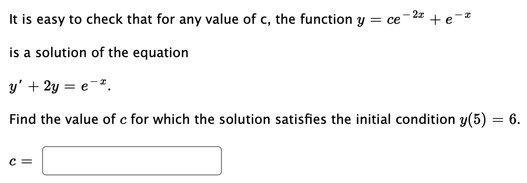 Solved 2 It is easy to check that for any value of c, the | Chegg.com