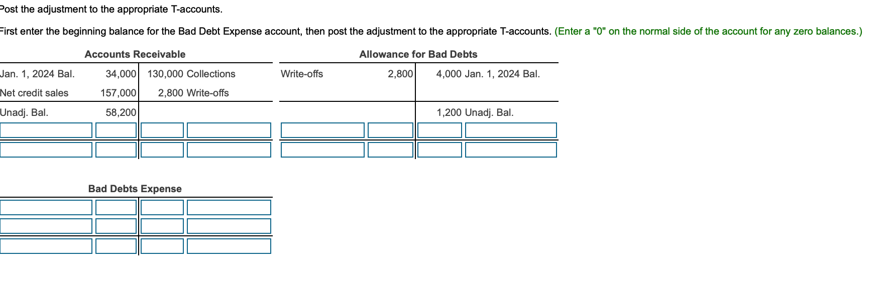 Solved Post The Adjustment To The Appropriate T accounts Chegg