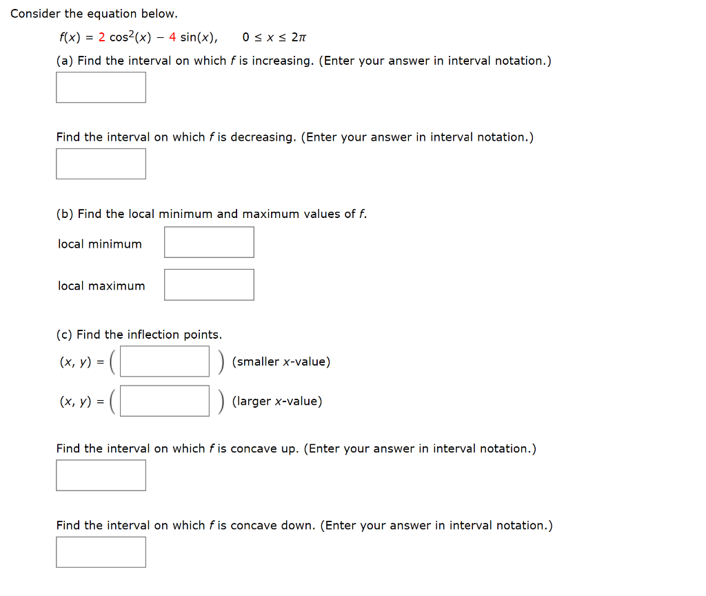 Solved Consider The Equation Below F x 2 Cos2 x 4 Chegg solved-consider-the-equation-below-f-x-2-cos2-x-4-chegg