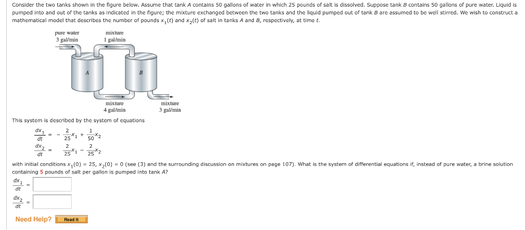 Solved Consider The Two Tanks Shown In The Figure Below. | Chegg.com