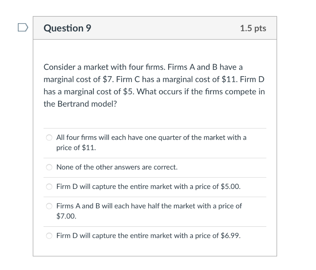 Solved Consider A Market With Four Firms. Firms A And B Have | Chegg.com