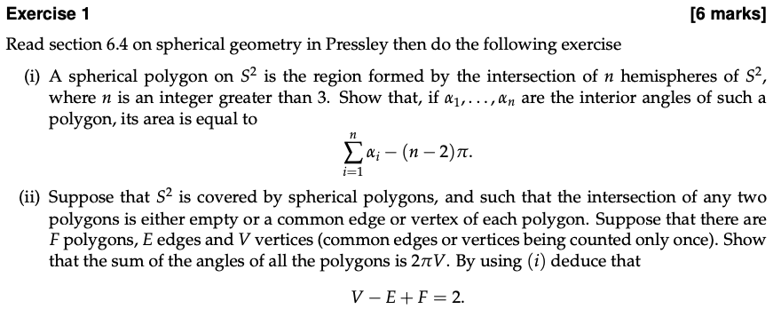 Solved Exercise 1 [6 marks] Read section 6.4 on spherical | Chegg.com