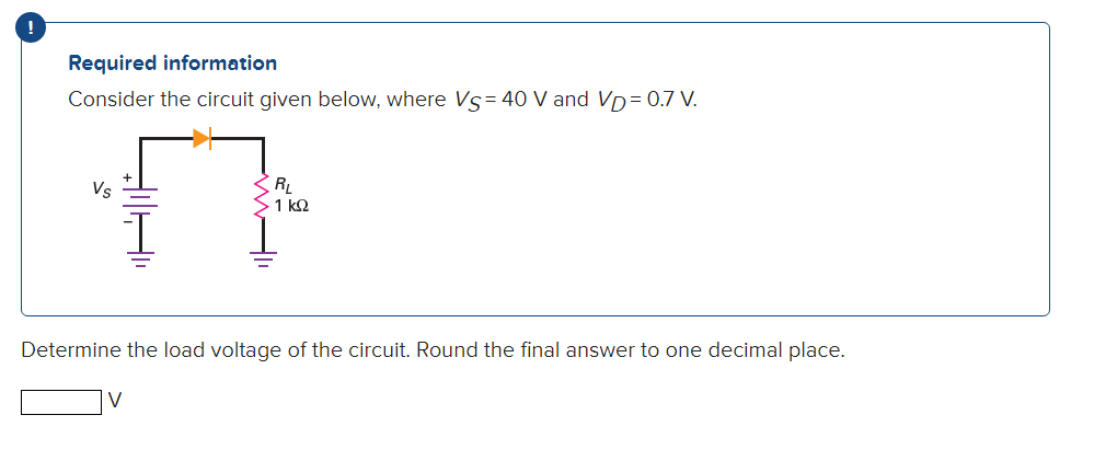 Solved Required information Consider the circuit given | Chegg.com