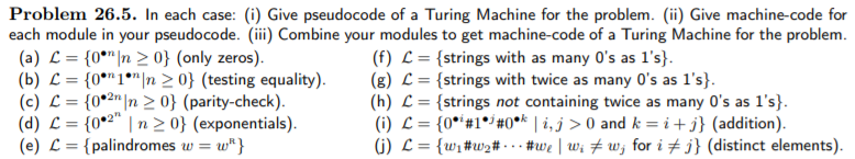 Problem 26.5. In each case: (i) Give pseudocode of a | Chegg.com