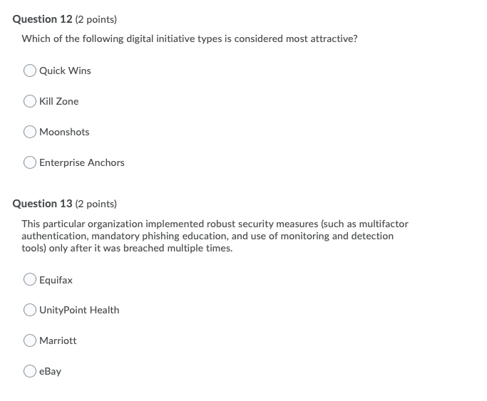 Solved Question 12 (2 points) Which of the following digital | Chegg.com