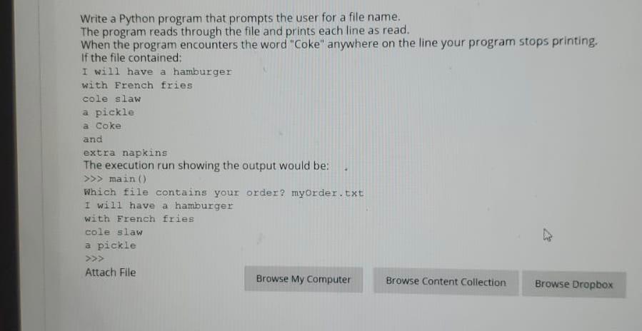 Solved Write a Python program that prompts the user for a | Chegg.com