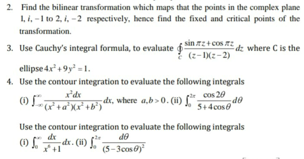Solved 2. Find the bilinear transformation which maps that | Chegg.com