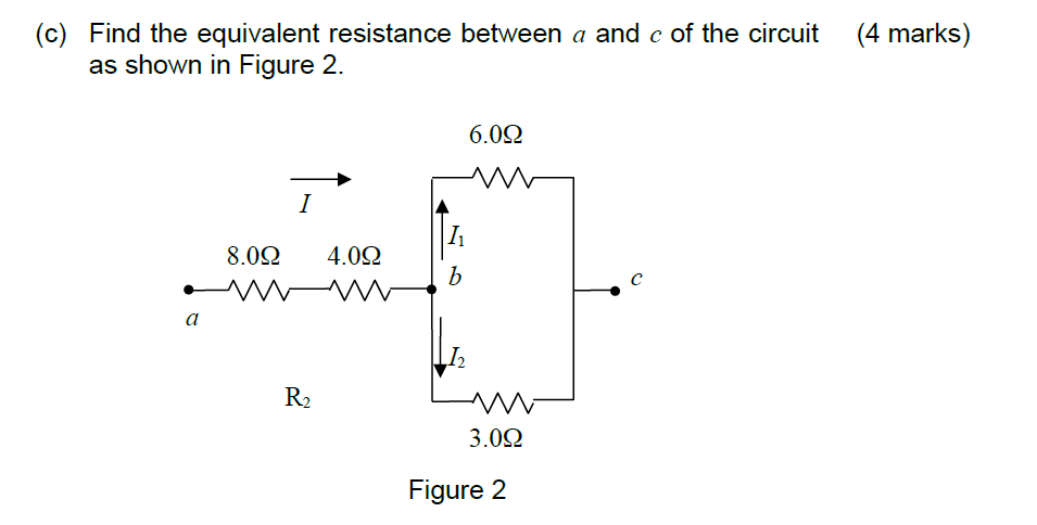Solved (c) Find the equivalent resistance between a and c of | Chegg.com