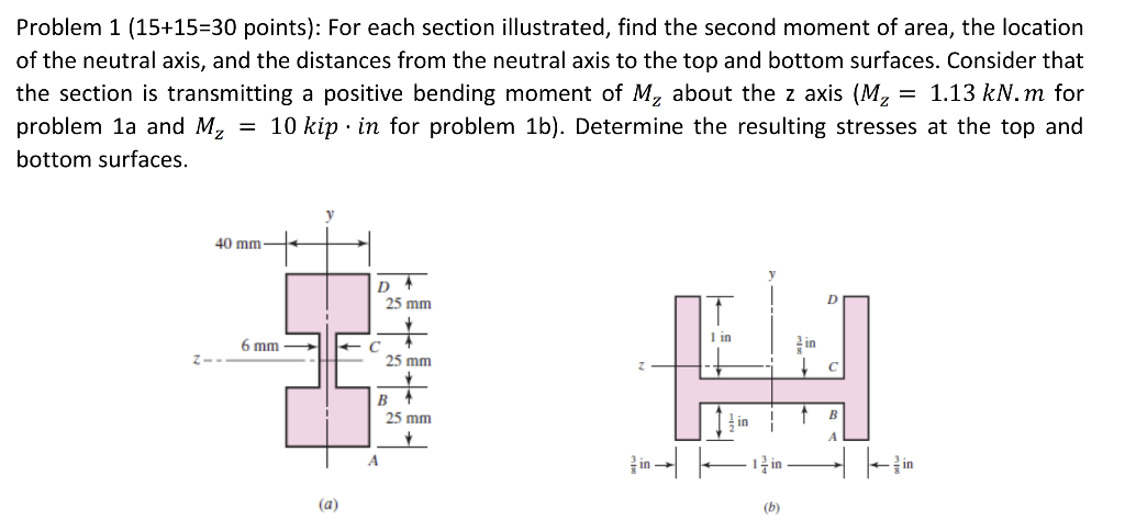 Solved Problem 1 ( 15+15=30 points): For each section | Chegg.com