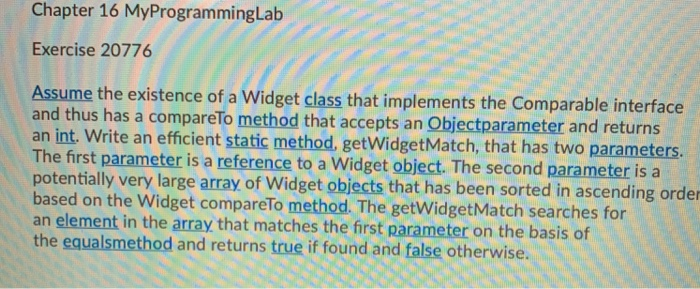 Solved Chapter 16 MyProgrammingLab Exercise 20776 Assume The | Chegg.com