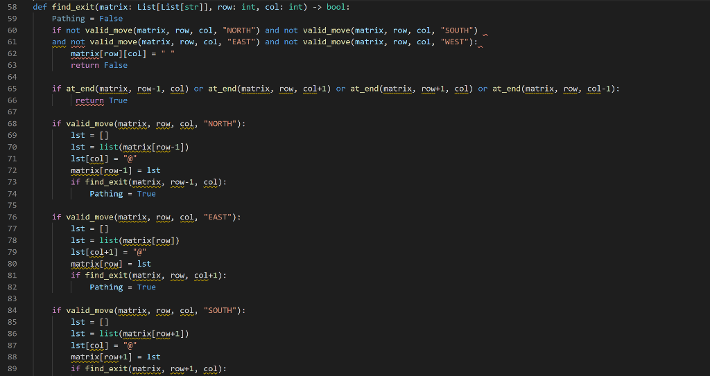 Solved Below is my python code for a maze solver. The goal | Chegg.com