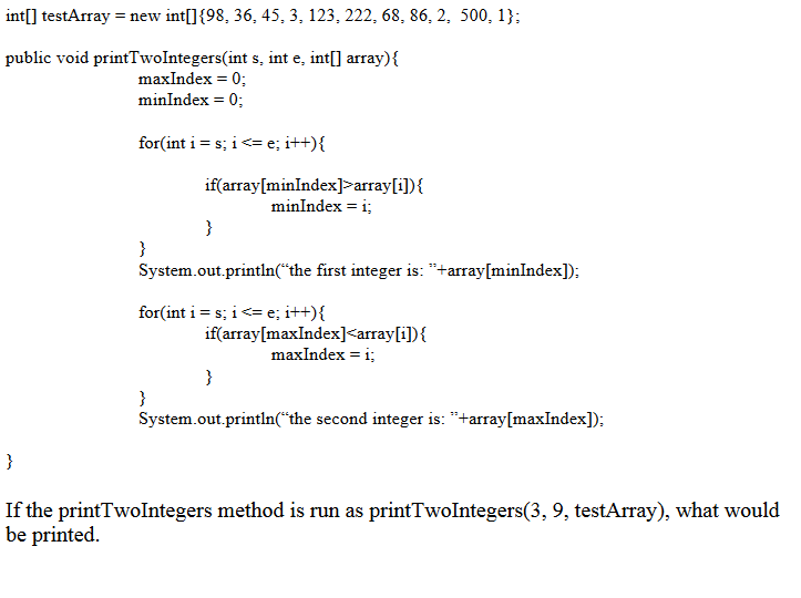 Solved . import java.io.*; public class printTwoIntegers | Chegg.com