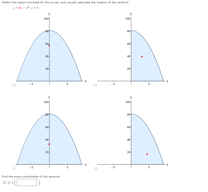 Solved Sketch The Region Bounded By The Curves And Visually