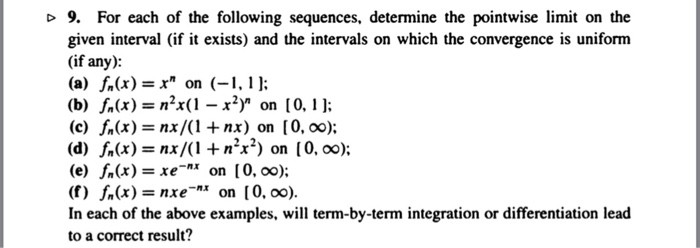 Solved D 9. For each of the following sequences, determine | Chegg.com